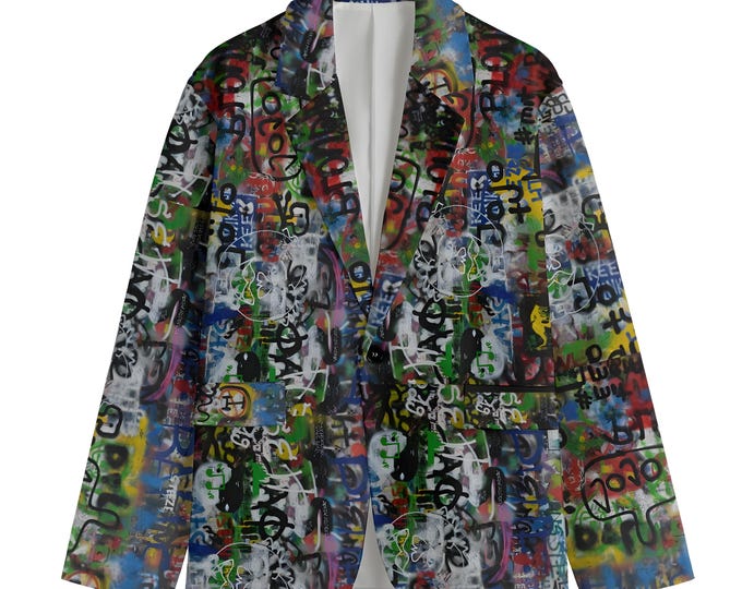 Unisex Graffiti Art Blazer: Urban Style Cotton Jacket