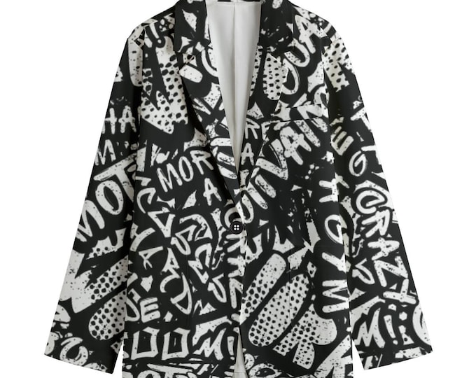 Graffiti Print Women's Leisure Blazer