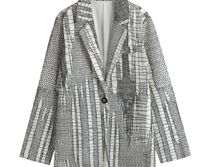 Grid Noise Women's Leisure Blazer