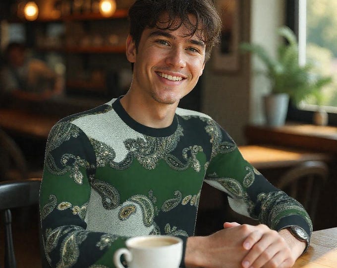 Paisley Cotton Men's Long Sleeve Tee