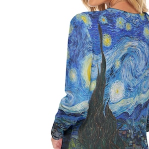 Van Gogh Starry Night  Women's Top Long Sleeves (Crop and Regular)