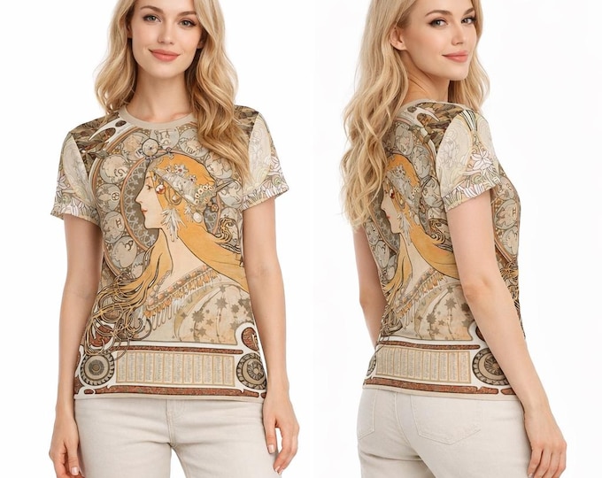 Mucha Zodiac Women's  T-Shirt 100% Cotton