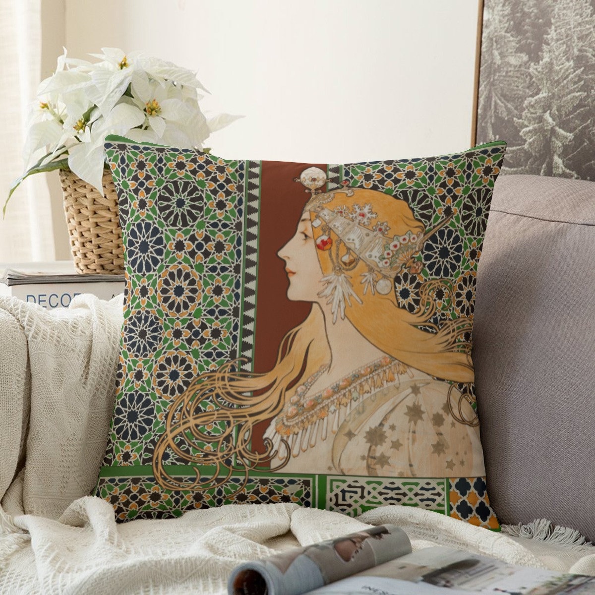 Art nouveau pillow covers hot sale