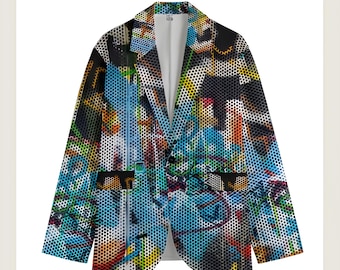 Graffiti Art Blazer: Unisex Urban Jacke aus 100% Baumwolle