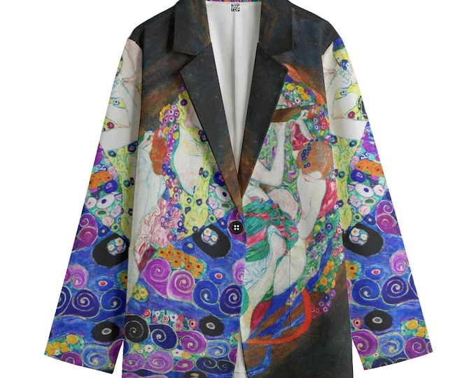 Klimt 'The Virgin' Art Blazer: Unisex Cotton Artsy Jacket