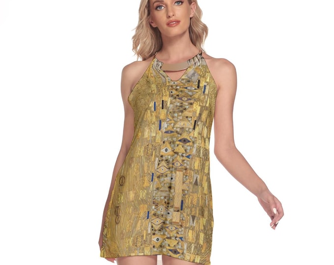 Klimt Women's Dress With Golden Plate