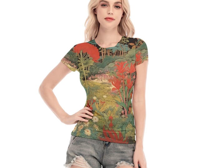 Floral Graphic Women's Mesh Tee-Shirt