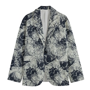 Skull Art Blazer, Unisex 100% Cotton Jacket, Artsy Blazer, Urban Art Bold Design