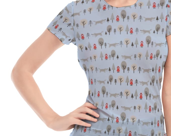 Red Riding Hood  Women's Short Sleeve Mesh Tee Multiple Colors