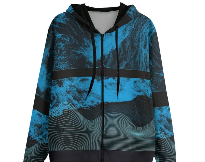 Y2K Graffiti Cotton Unisex Hoodie: Full Zip Jacket