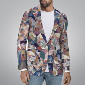 Paul Klee &quot;Burggarten&quot; Art Blazer: Men&#39;s Urban Design Cotton Jacket up to 5XL
