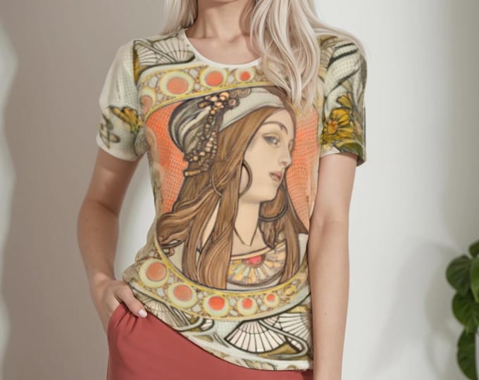Alphonse Mucha Art Nouveau Woman's Mesh Tee