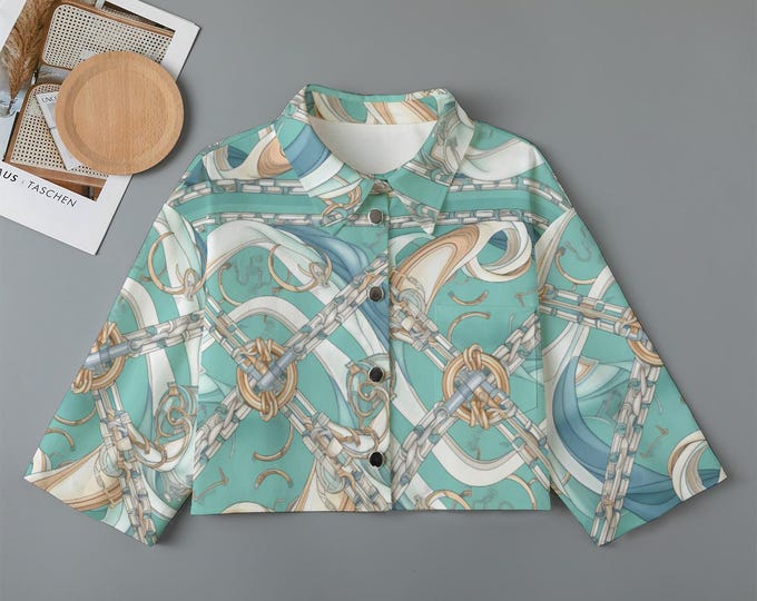 Marea Nautical Women's Cotton Cropped Jacket