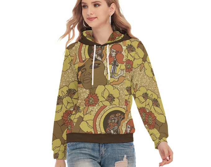Groovy Print Women's Slim Pullover Hoodie