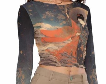 Vintage Cop Copine Lunar Moon Phase Print Sheer Mesh Top - Etsy