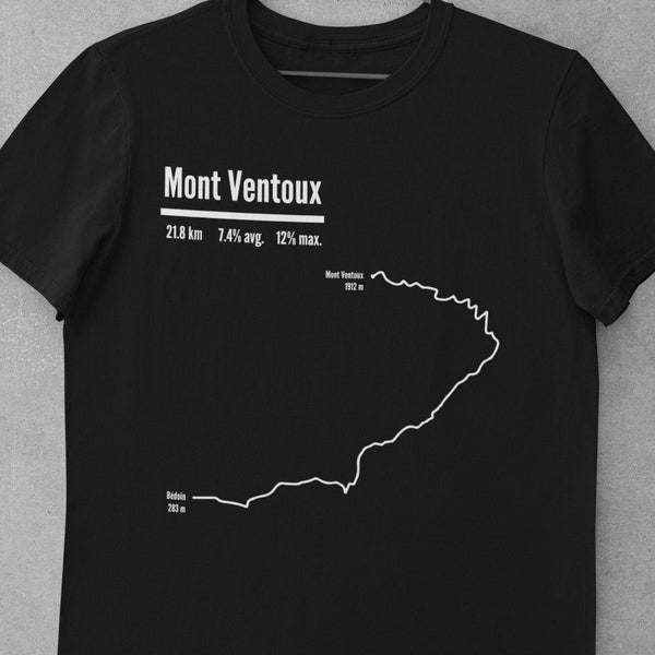 Mont Ventoux Shirt | Geschenk für Radfahrer | Tour de France Fan Geschenk | T-Shirt für Radsportfans | Mont Ventoux Route | Bike Riding T-Shirt