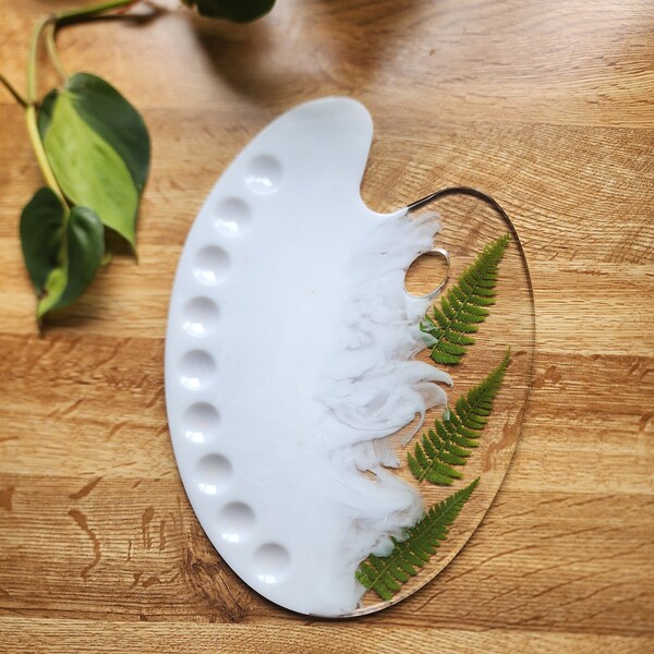 Fern Paint Palette | Resin Paint Gift | Unique Handmade Gift | Gift for Artist | Resin Palette |  Plant Lover