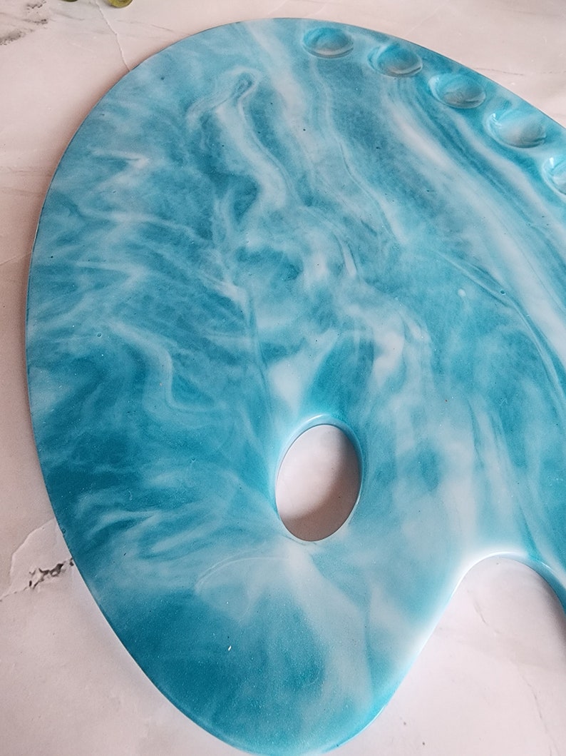 Blue and White Paint Palette Resin Paint Gift Unique Handmade Gift Gift