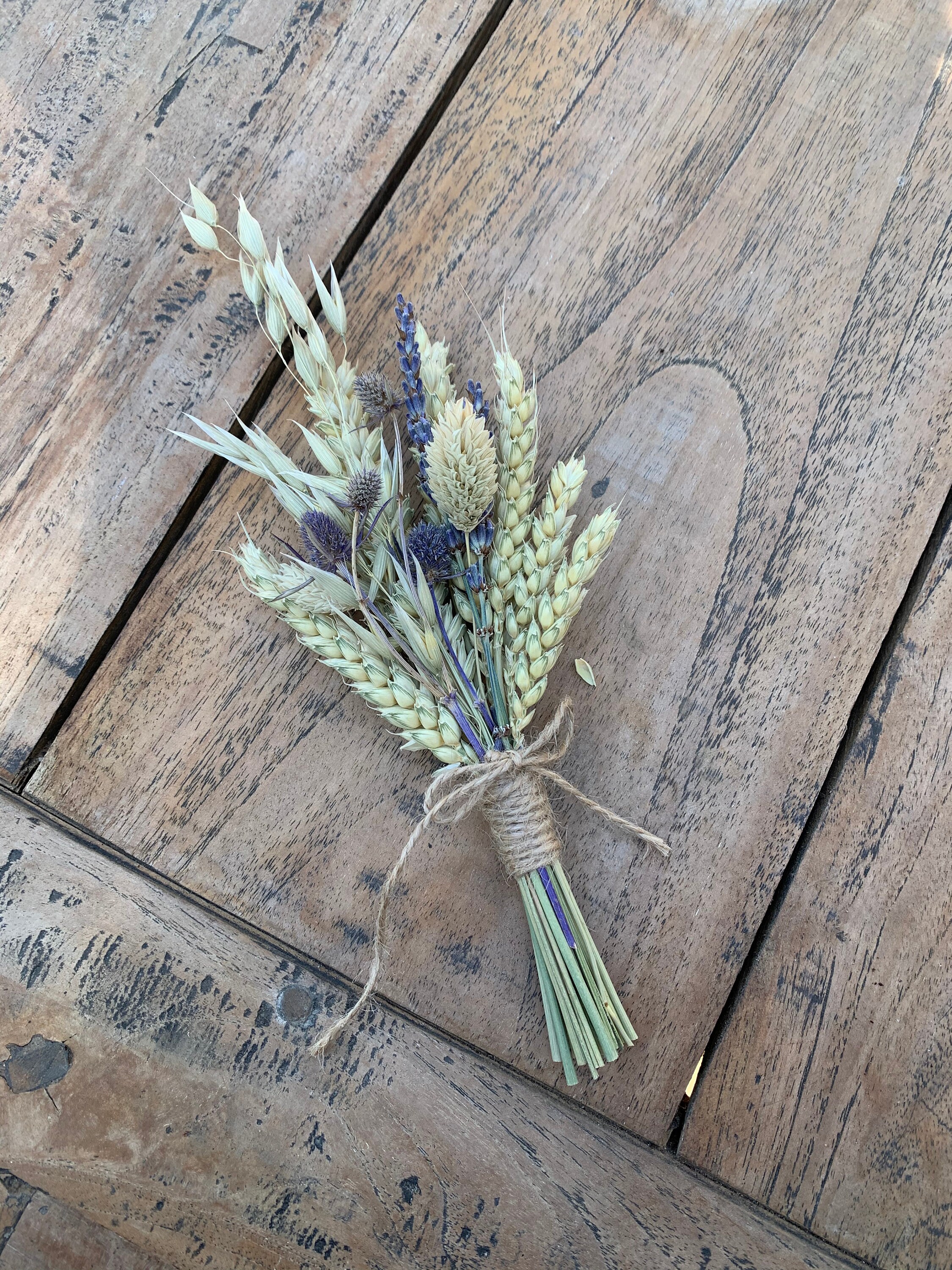 Buttonhole with wheat thistle and phalaris Etsy