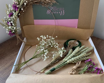 Spring Wreath Kit. DIY make your own Dried Wreath kit. Everything you need included.