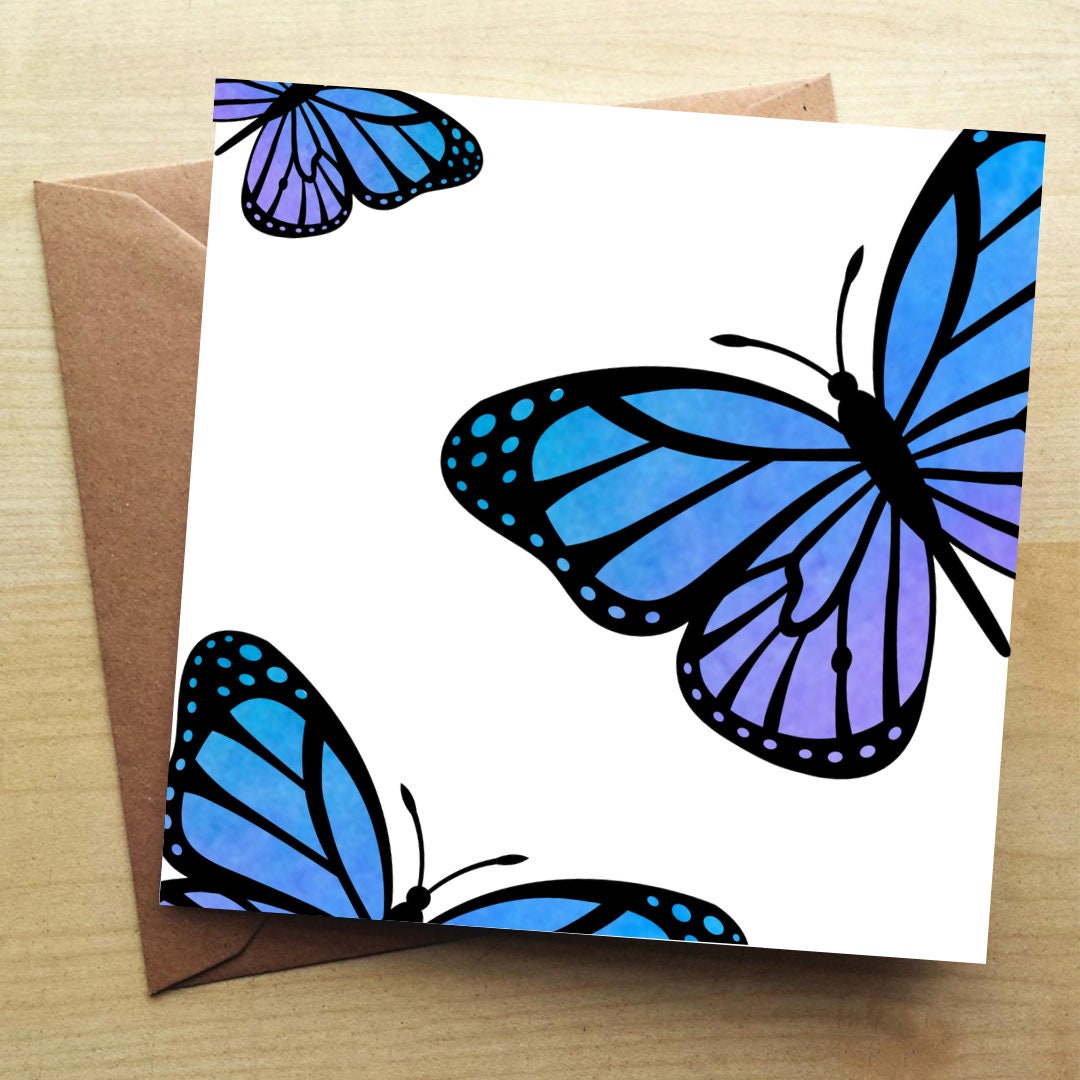 Butterfly Greetings Card Butterfly Card Insect Card Etsy