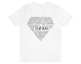 SHINee shirt, shinee logo shirt, kpop shirt, word collage, Onew, Choi Minho, Key, Taemin, showal, kpop Song Merch, Unisex Men & Women's Tee