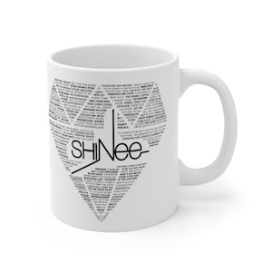 SHINee Mug, kpop song merch, kpop mug, shinee logo, kpop coffee mug, coffee cup, Taemin, Minho, Jonghyun, Onew, Key, 11oz White Ceramic Mug