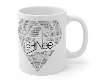 SHINee Mug, kpop song merch, kpop mug, shinee logo, kpop coffee mug, coffee cup, Taemin, Minho, Jonghyun, Onew, Key, 11oz White Ceramic Mug
