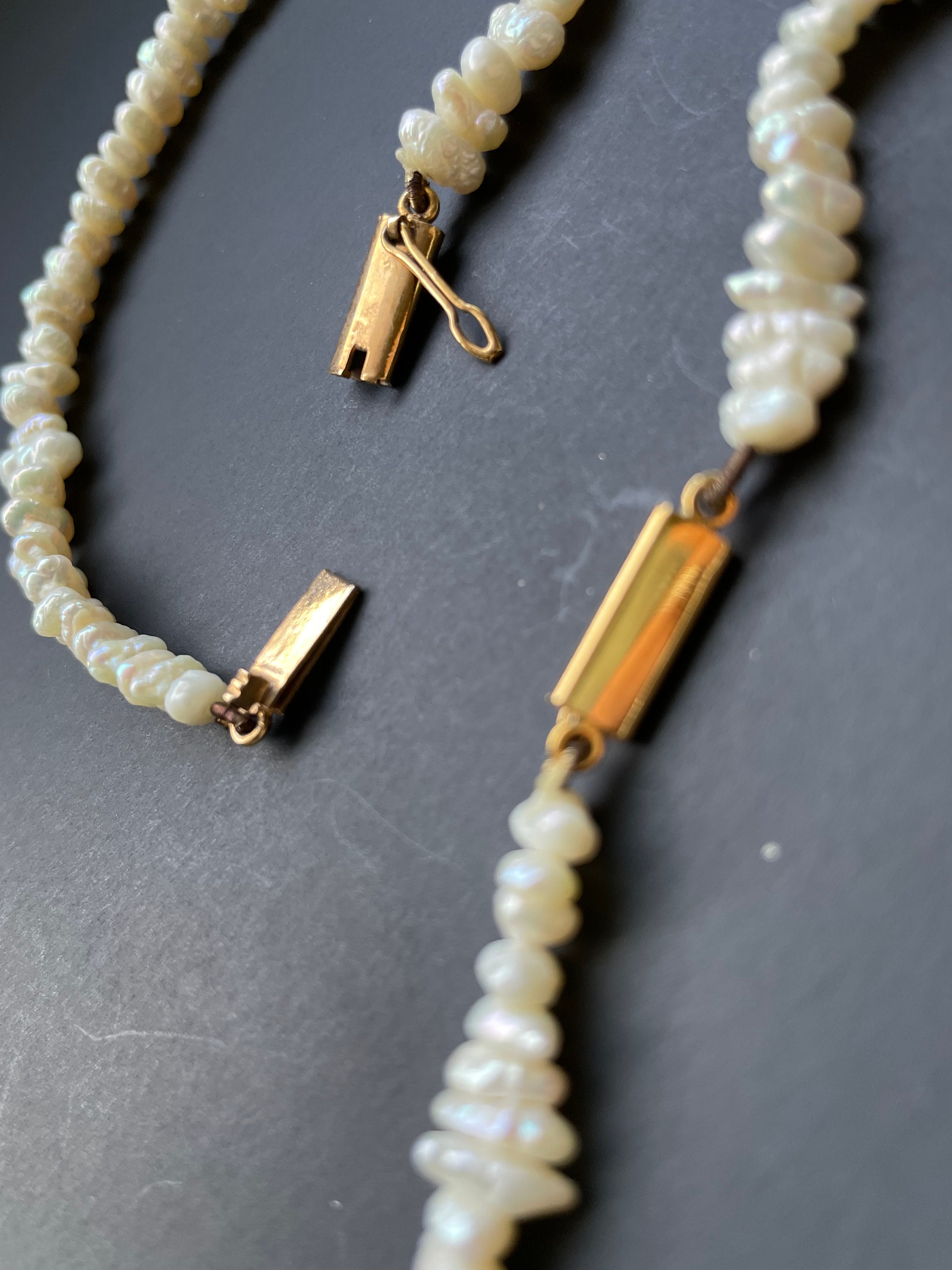 Baroque Rice Pearl Necklace & Bracelet Set Designed in Hyderabad. 4-6 ...