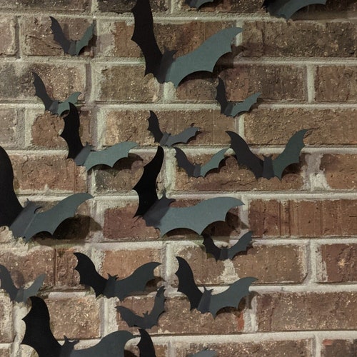 Bat Hanging Decor Wall Black Bats Halloween Decorations Etsy