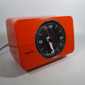 Orange Krups alarm clock electric 70s