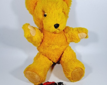 Peluche ours en peluche jaune années 60