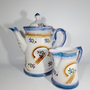 Coffee pot milk jug spray decoration 30s