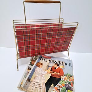 Red newspaper rack magazine rack 60s