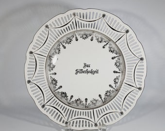 Porzellan Teller Silberhochzeit 30er Jahre