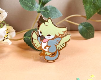 Hummingbird Griffin Pin | Gryphon Cute Kawaii Chibi Fantasy Mythical Animal Hard Enamel Lapel Badge