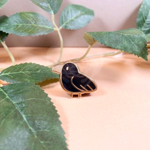 Raven Mini Pin | Cute Kawaii Bird Animal Hard Enamel Lapel Badge