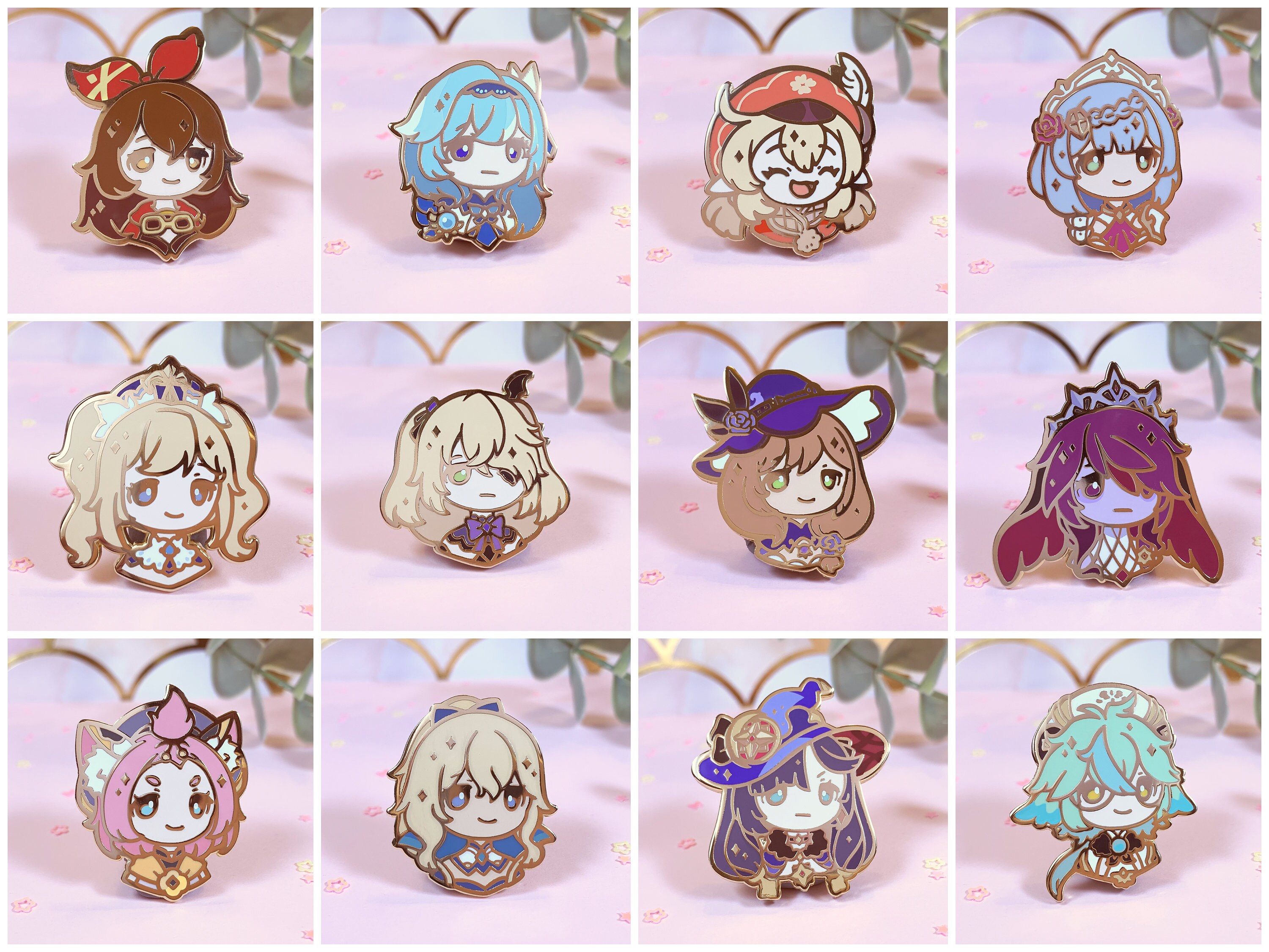 Mondstadt Ladies | Genshin Impact Enamel Pins Lapel Badge Anime Video Game