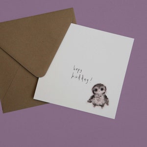tarjeta de cumpleaños y sobre Hapy Birdday