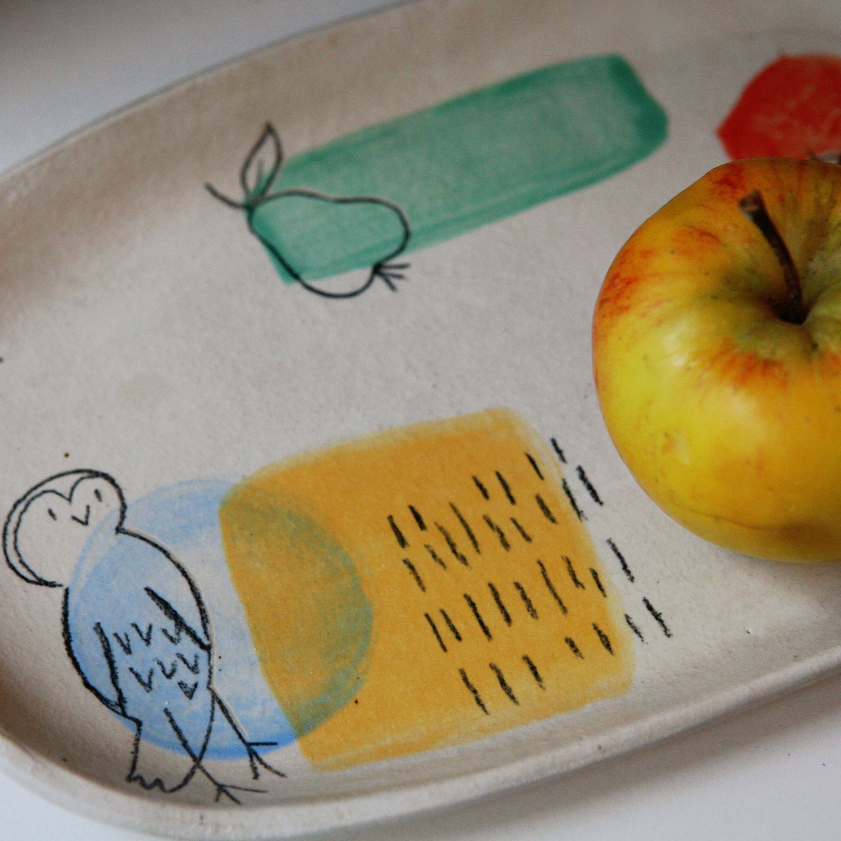 Hand-illustrated and Hand-made Ceramic Platter Abstract Bird - Etsy