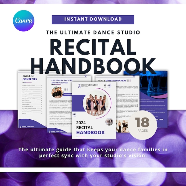 Editable Dance Recital Handbook Template