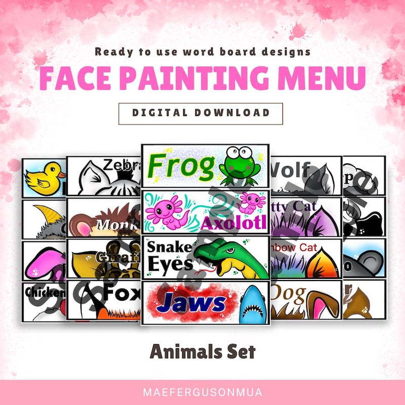 Face Painting Menu - Etsy