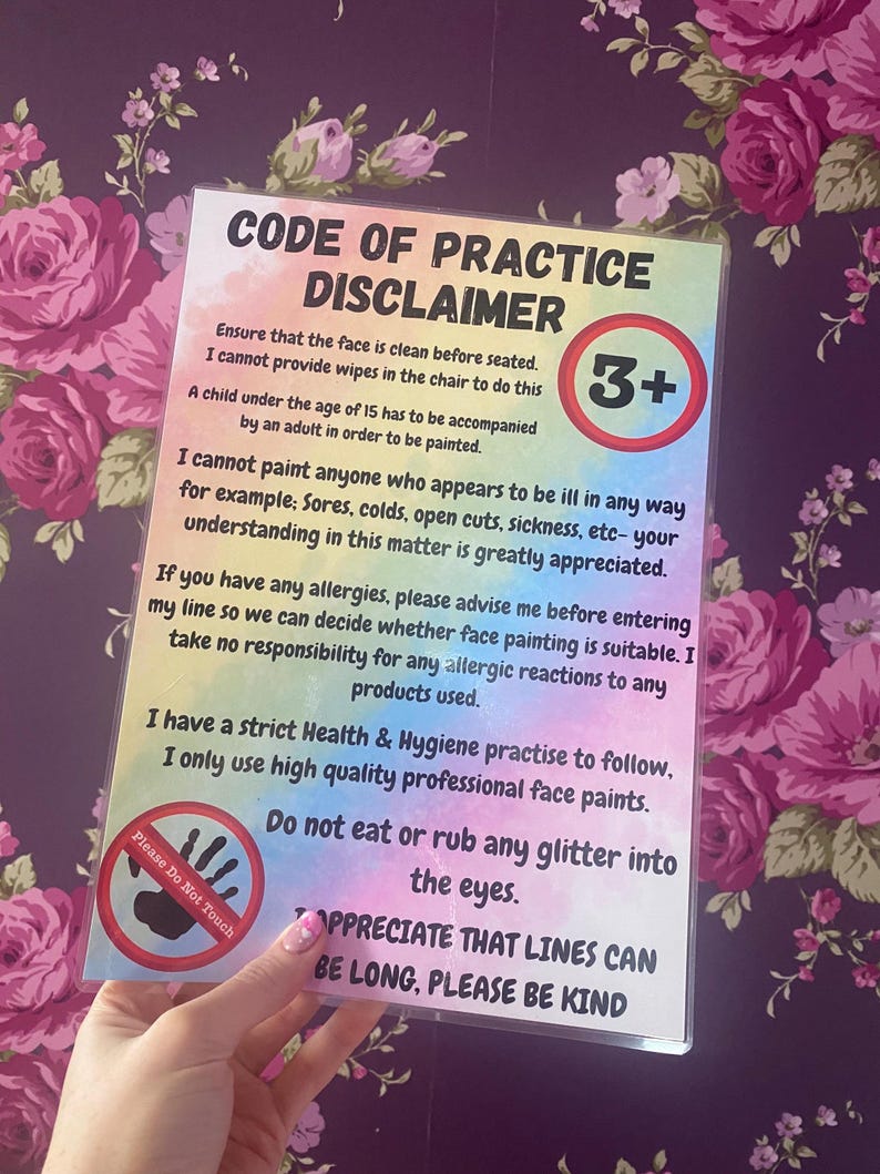 Disclaimer Posters, Word Board Display, Face Painting Signs, Canva ...