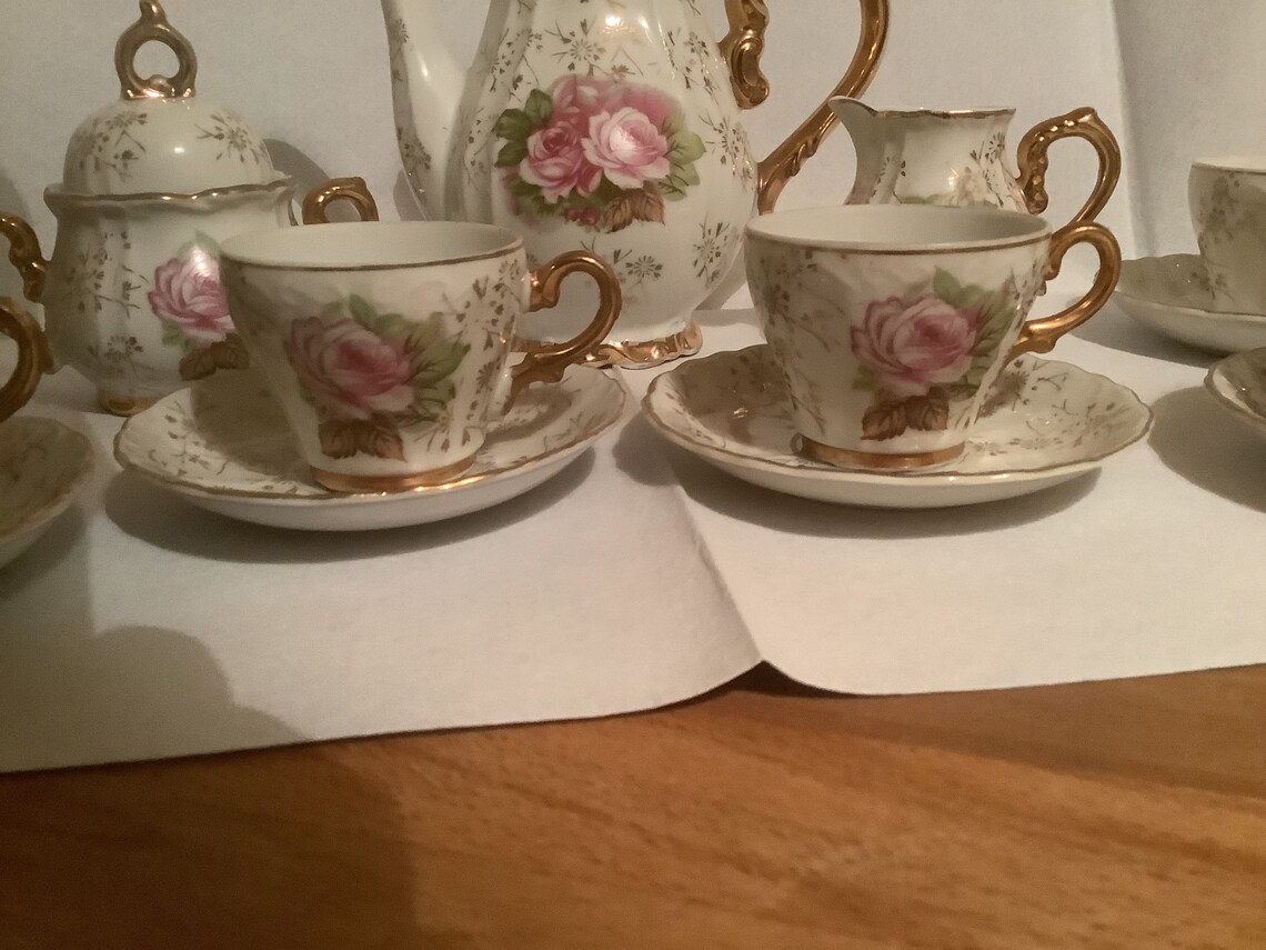 Stunning 1950s foreign tea set unused immaculate Etsy