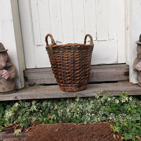 Rustic Willow Basket with Handles