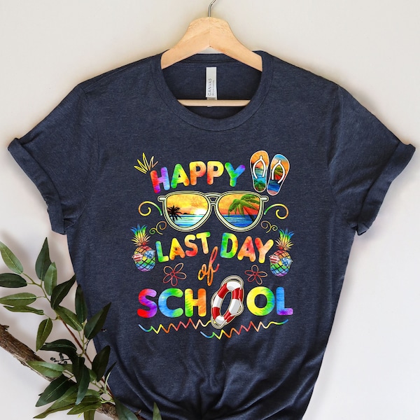 Laatste dag van school shirt, gelukkige laatste dag van school shirt, school shirts, einde van school shirt, leraar shirt, leraar leven shirt, school tee