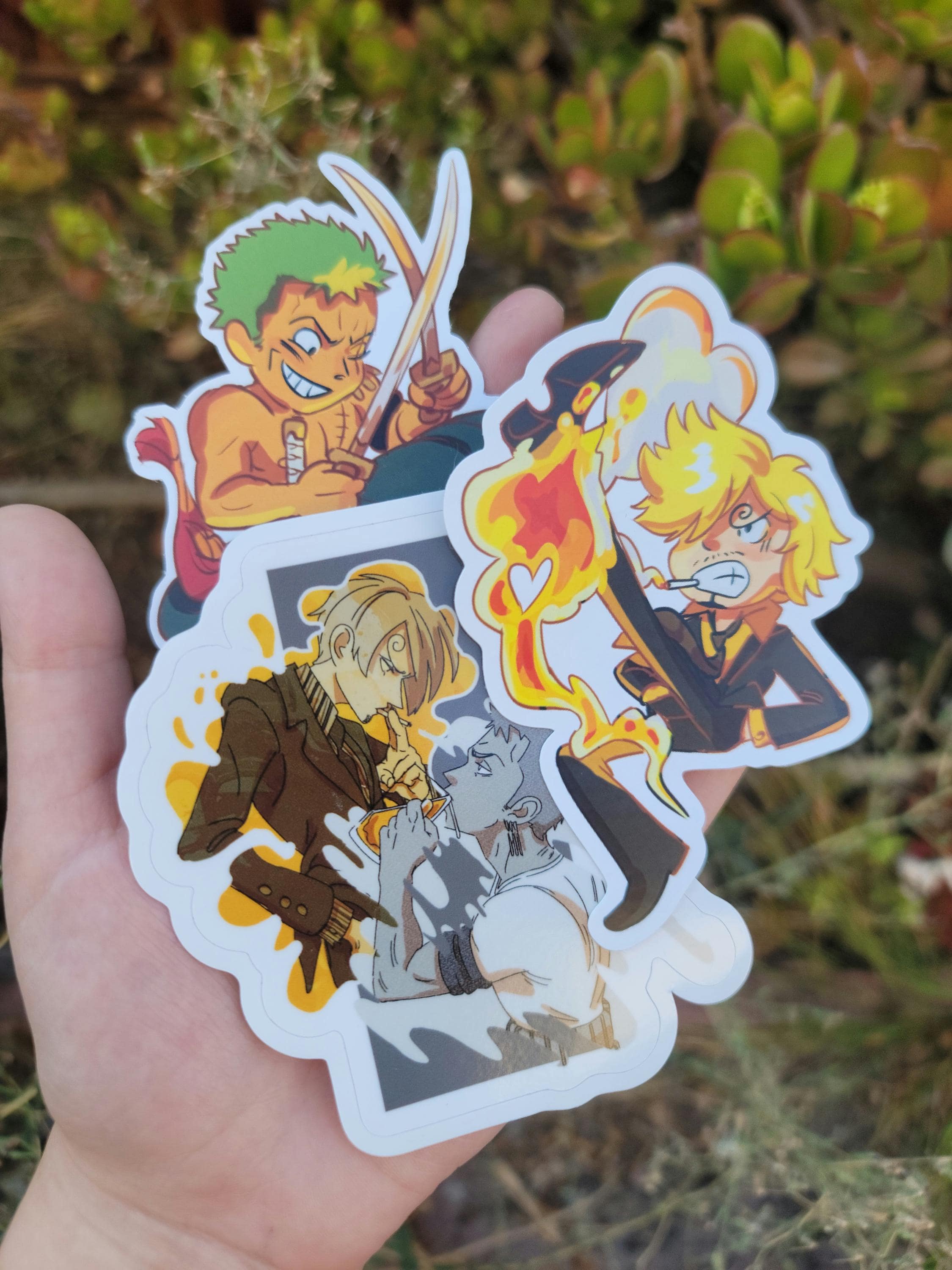 ポ*ト様 ONE PIECE ❣️スーパーブロマイド❣️銀箔❣️ゾロ、サンジ、ニ Sanji X Zoro - Etsy