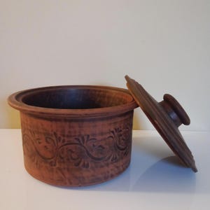 Tontopf 2L aus rotem Ton Gärtopf Steinzeug Schmortopf Bratentopf Жаровня, Keramiktopf aus rotem Lehm Topf Auflauftopf Kochtopf