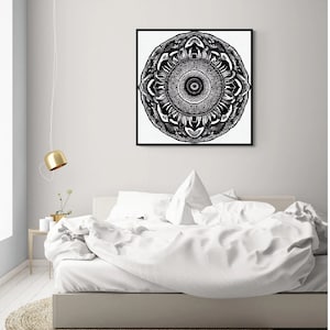 Trippy Black And White Mandala Art / Downloadable Spiritual Art