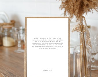 1 Nephi 17:13 | Scripture Wall Art | Book of Mormon Come Follow Me |  Scripture Instant Download | Farm House Wall Decor | Christian Art